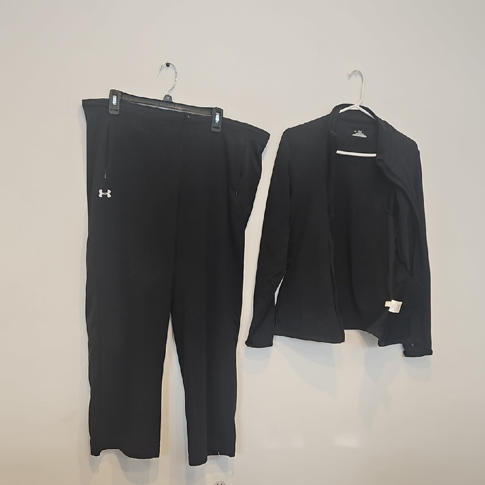 Under Armour Women's Black Track Pants and Jacket